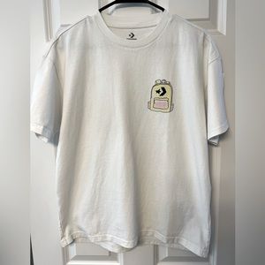 Converse Men’s Back Graffiti Cartoon Printing Short Sleeve, XS